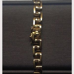 Gorgeous Vintage Solid 18k Greek Key Unisex Bracelet 7.5in EUC